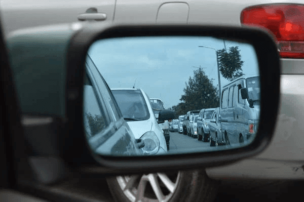 a car’s side mirror